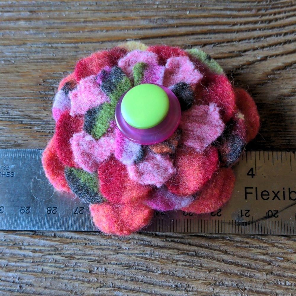 ⭐3 for $20⭐ Upcycled Felted Wool Flower Pin - Picture 2 of 6